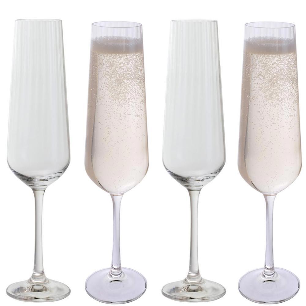 Dartington Cheers! Optic Set of 4 Champagne Flutes